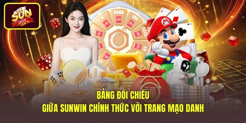Bảng phân biệt trang chính thức từ cảnh báo Sunwin giả mạo